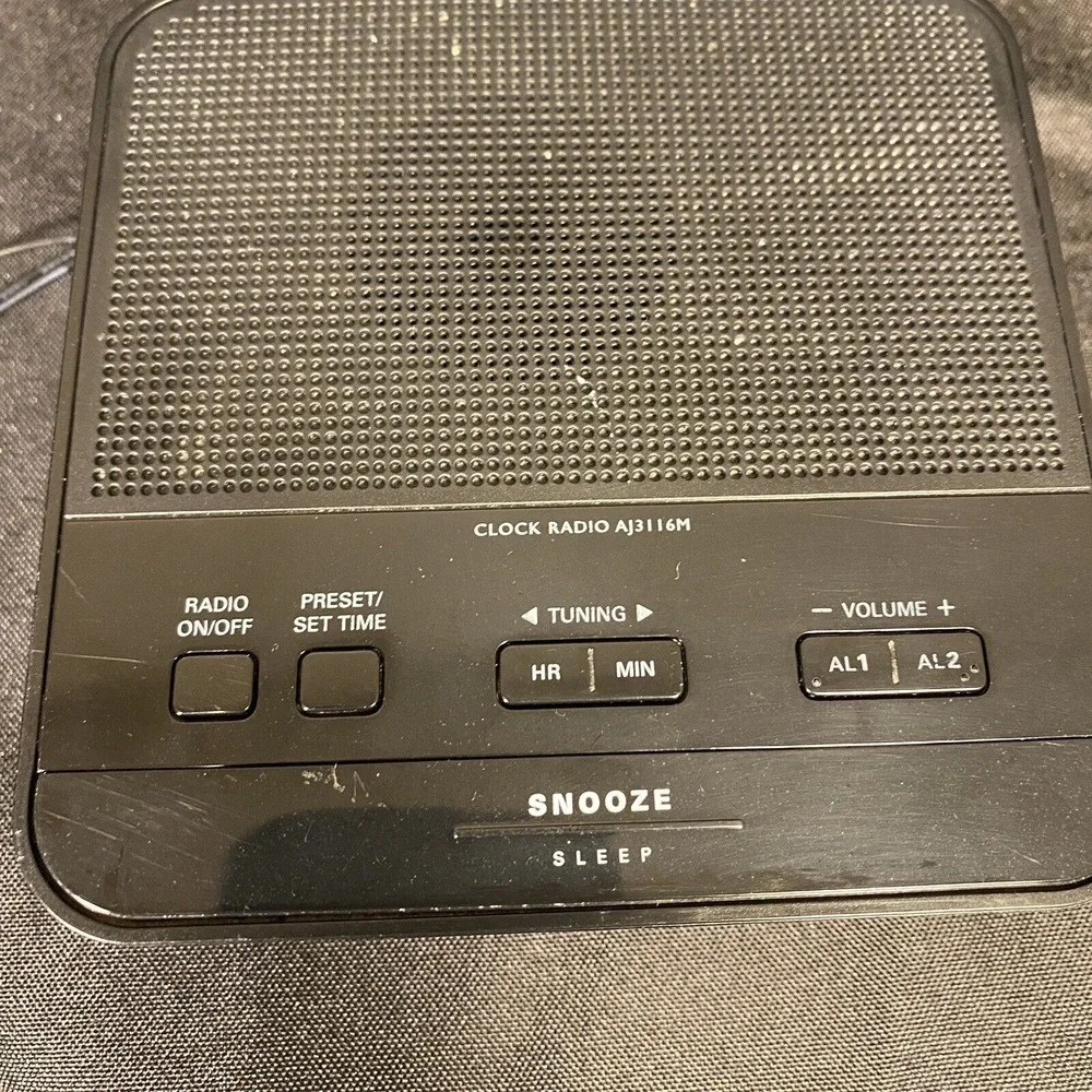 Philips Dual Alarm Clock AJ3116M/37 FM Radio Battery Back‎ Up Tested Works